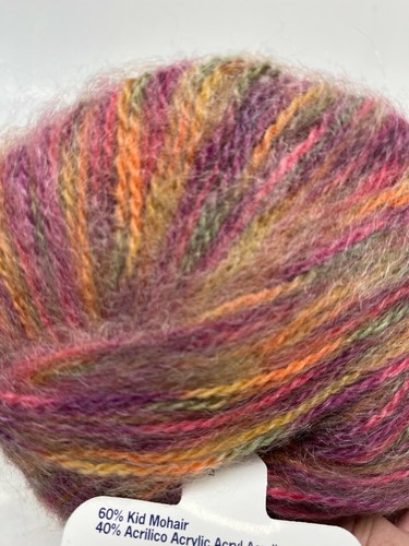 2 madejas Mondial Dolce Mohair hilo color 219 rosas primavera colores pastel Italia - Imagen 5 de 5