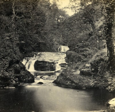 Vereinigtes Königreich Devonshire Lynmouth Wasserfälle Old Bedford? Stereoview Foto 1865