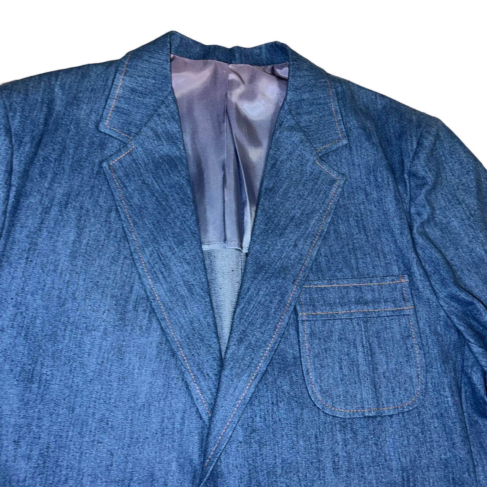 Vintage 70's Sears Sportswear Blue Denim Suit Jac… - image 5