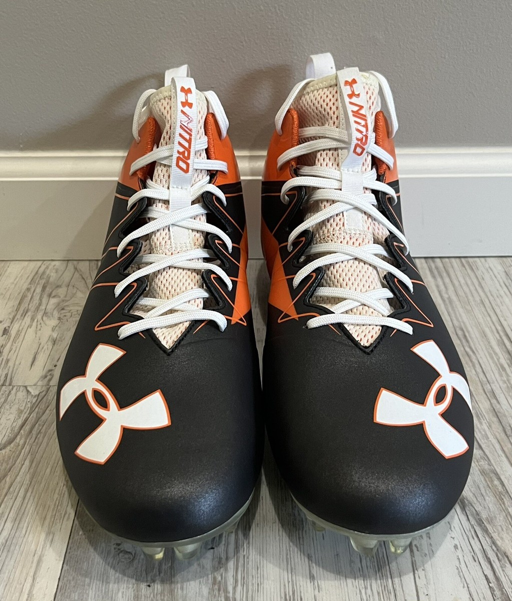 New Under Armour Nitro 4D Football Cleats Black Orange White 