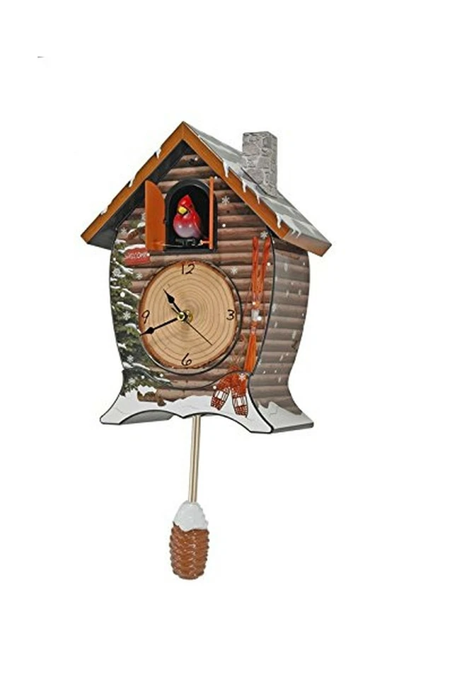 Mark Feldstein Snowy Cabin Singing Cardinal Tabletop Wall Sound Christmas Cuc... - Image 4 of 4