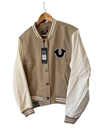 Chaqueta Universitaria True Religion Lana Herradura Bombardero Talla M - Imagen 1 de 7