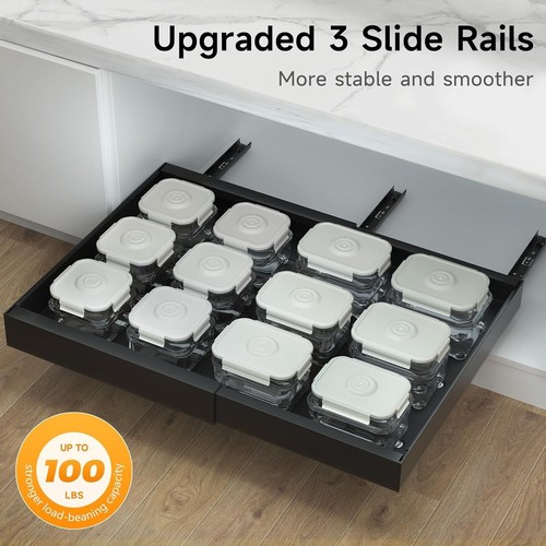 Smooth Sliding Roll Out Shelves for Kitchen Cabinets - Expandable 17.12"-26.77" - Picture 6 of 8