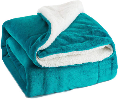BEDSURE Sherpa Fleece Blanket Throw Size Purple Plush ...