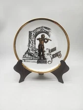 Antique plate Hassenpflug Austria Vienna Porcelain Man playing music