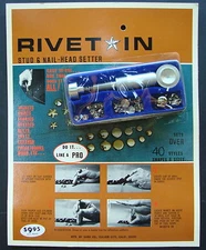 Rivet-In Stud & Nail- Head Setter - Biker Denim Jacket Pyramid Rhinestone U.S.A.