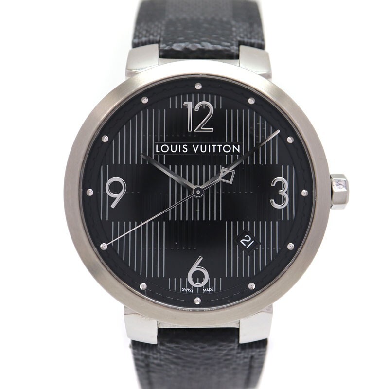 美品Louis Vuitton 時計 LOUIS VUITTON Q1D070 Tambour slim quartz 50m men's watch | eBay