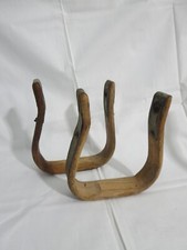 Vintage Pair Wooden Oak Saddle Stirrup for Home Decor