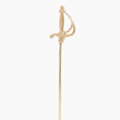 Vintage 14K Gold Figural Rapier or Dueling Sword Stickpin - Bild 4 von 7