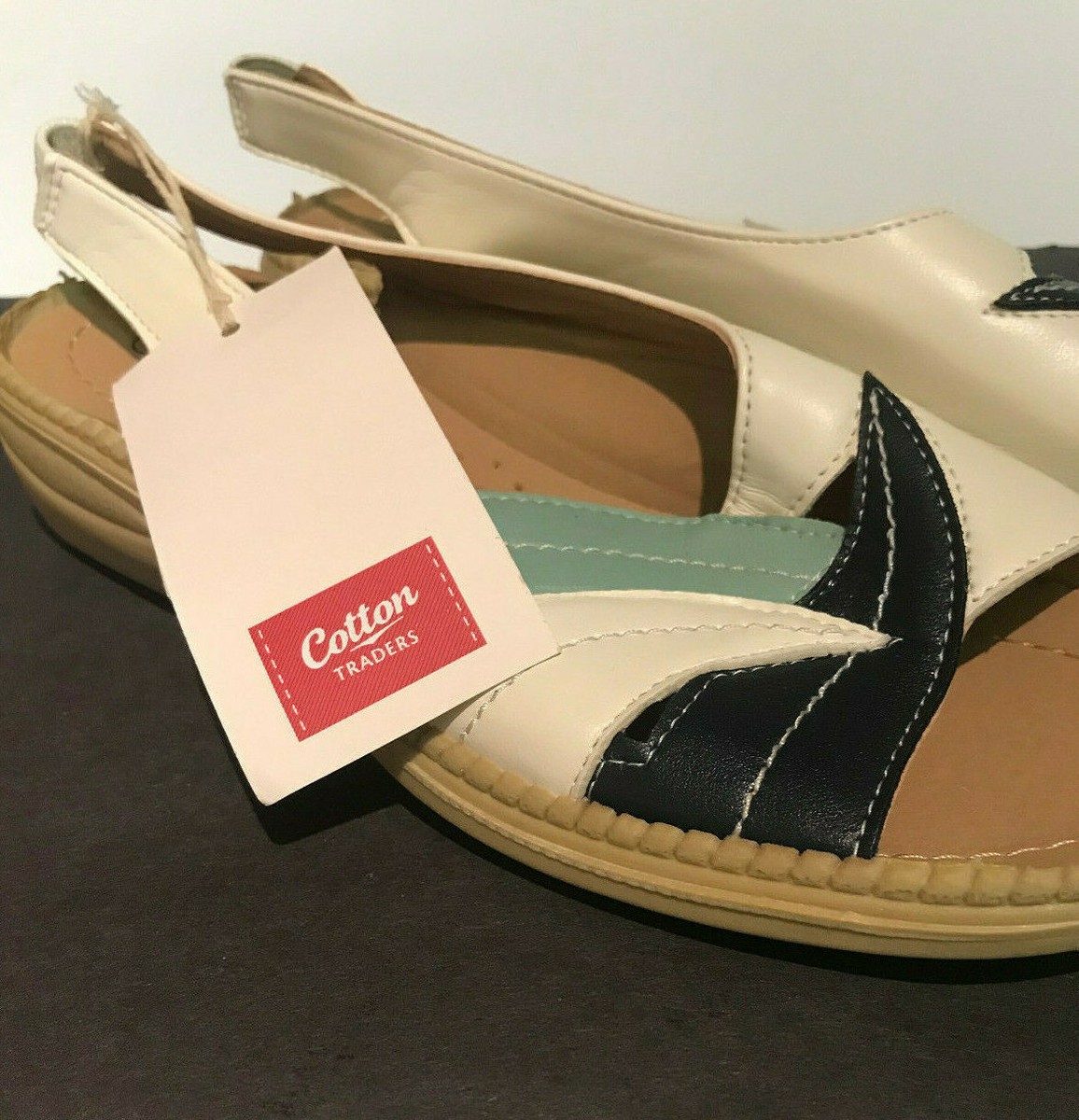 Shoes Sandals Slip on Cotton Traders Flex sole Women's Ladies