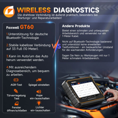 2025 Foxwell GT60 Profi KFZ Diagnosegerät Auto OBD2 Scanner TPMS EPB Alle System - Bild 8 von 13