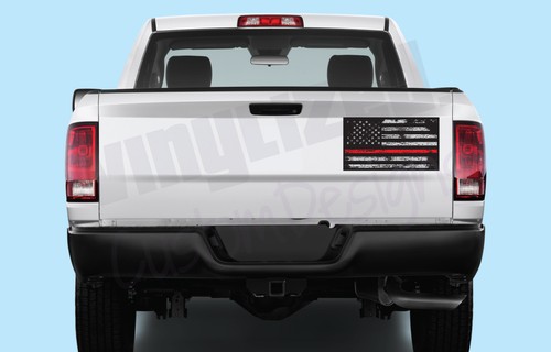 Thin Red Line Firefighter Support Fire Fighter Vinyl Sticker Decal Flag TRL Hero - Picture 5 of 6