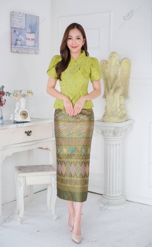 LAOS/THAI TRADITIONAL LACE/SILK BLOUSE SHIRTS - #05 Chest Sizes 32" - 46" - Picture 58 of 103