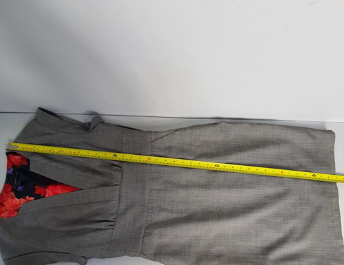 TED BAKER Wool Shift Dress Pencil Empire Line Smart Business Size 2 UK 8/10 Grey - Picture 23 of 24