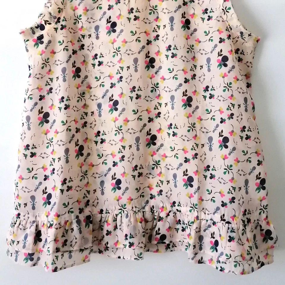 Blusa Top Freeway Mujer Multicolor Sin Mangas Cuello Redondo Floral Volantes Talla M Foto 3 de 4