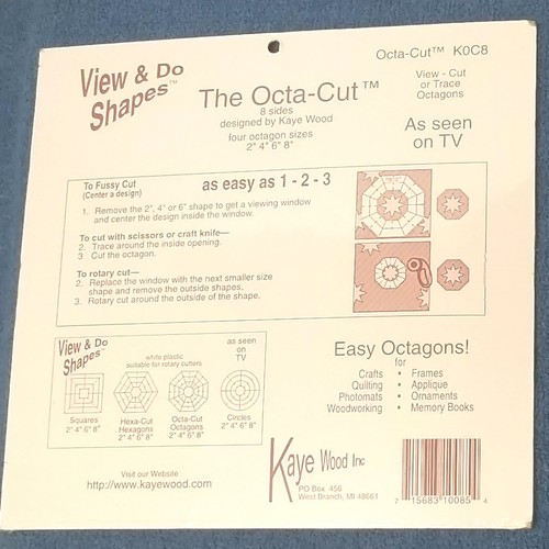 QUILTING Template Kaye Wood Octa-Cut View & Do Shape K0C8 SEALED Woodworking - Picture 4 of 8