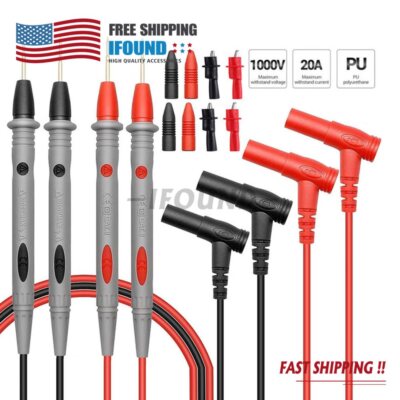 2Sets Multimeter Test Leads for Fluke Meter Electrical Alligator Clip Probes 20A