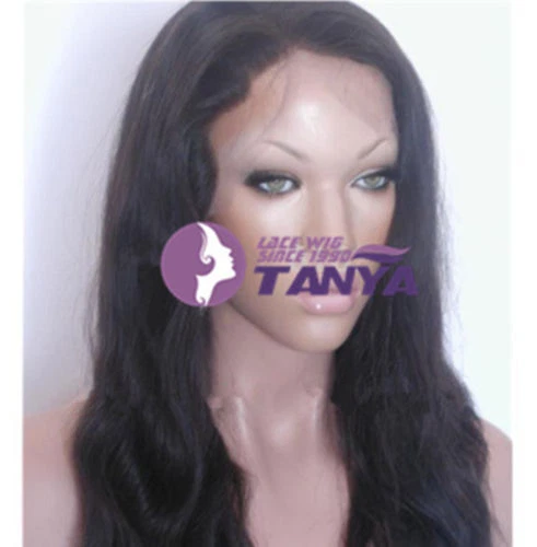 Шелковистый натуральный прямой парик 12–24 дюйма из 100% индийских человеческих волос Remy кружевной спереди/полный - Изображение 2 из 4