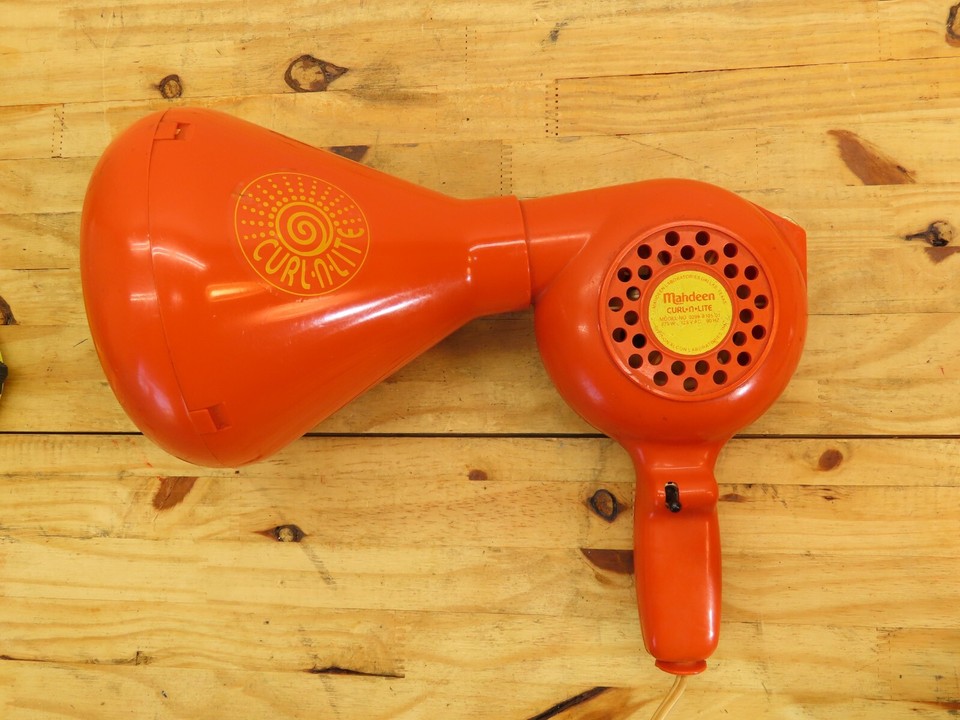 VTG 70s 1976 Mahdeen Curl N Lite Infra Red Heat Lamp Hair Dryer