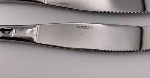 Vier Oneida Lincoln glänzend Tafelmesser 4 Ersatz Edelstahl 9,5" lang - Bild 7 von 7