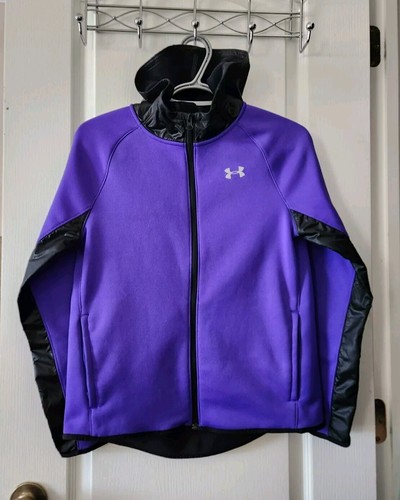 Girls Under Armour Long Sleeve Jacket Hoodie Purple Full-Zip YLG Youth L Large - Picture 2 of 11