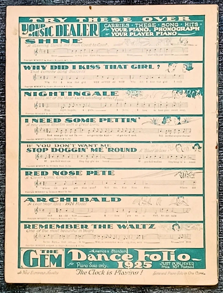 Partituras antiguas Why Did I Kiss That Girl 1934 música clásica recuerdos ORIG Foto 4 de 4