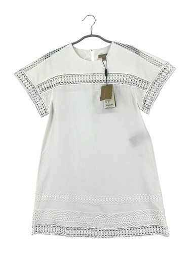 Burberry Nicky White Silk Linen T-Shirt– Size US:4 IT:38