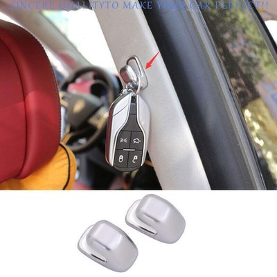 For Maserati Levante 2017-2023 ABS Silver Internal B-pillar Hook Cover Trim 2pcs