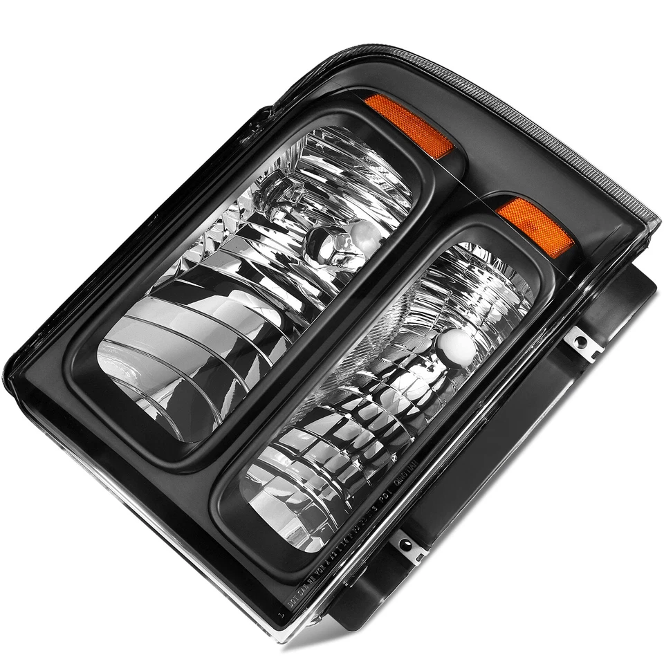 Conjunto de faros negros lado conductor y pasajero para Ford F250-F450 2005-2007 Foto 4 de 4