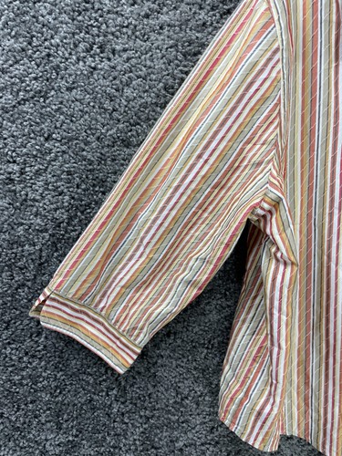 Alfred Dunner Shirt Women's Size 18 Multi Striped Cotton Collared Button Down - Picture 6 of 15