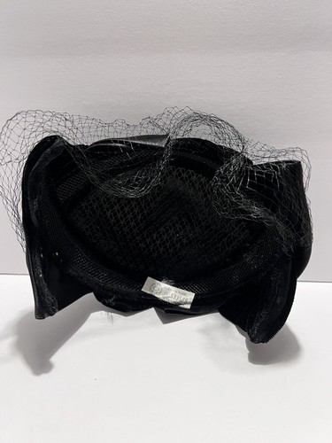 Vintage 1950s Womens Hat with Net Church Costume Black - Picture 6 of 7