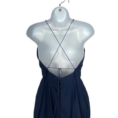 The Jetset Diaries Women Jumpsuit Sz 8 Blue V Neck Strappy Back Split Leg 5-6 - Picture 16 of 20