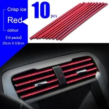 10pcs Car Air Conditioner Air Outlet Vent Grille Strip Interior Decoration Trim