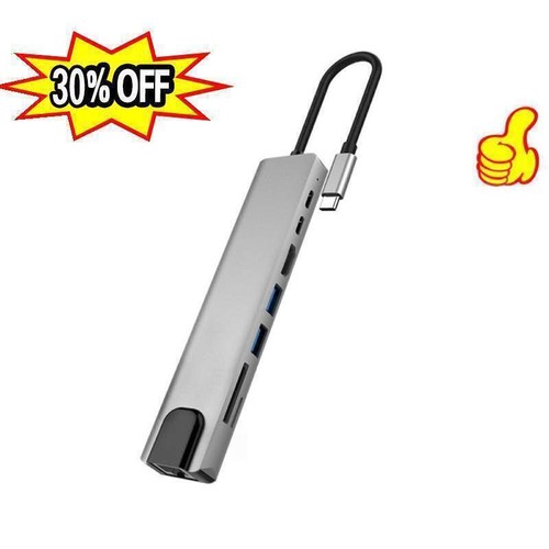 Metal 8-in-1 Docking Station USB-C Hub Type C To USB PD 3.0 C9Y8 N9A0 4K K7W2 - Photo 2/9