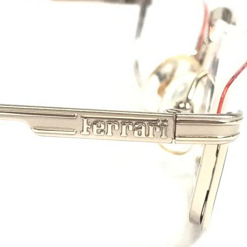 Monturas de gafas Ferrari F-16 524 doradas rectangulares media llanta 54-19-145 - Imagen 4 de 12