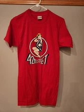 Vintage 80s 1980’s Mens 42nd Street NYC T-Shirt Screen Stars Pinup Girl Red S