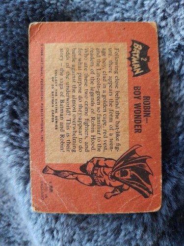 AB&C Robin The Boy Wonder Batman Fanclub Karte Nr. 2 SELTENE frühe Karte (1966) - Bild 3 von 3