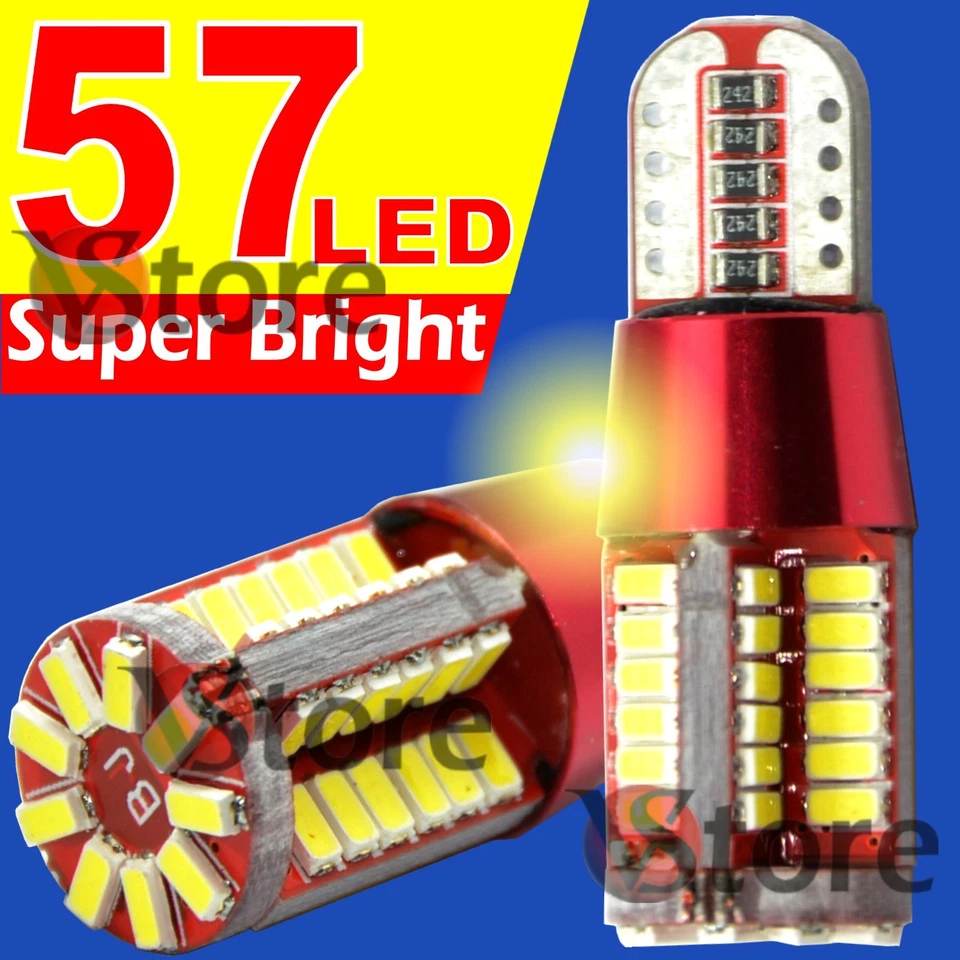 4 LED T10 Red Style LED 57 SMD NO Errore BIANCO Canbus Lampade Luci Posizione  - Immagine 2 di 4