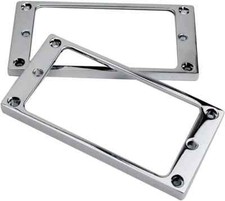 Guyker Flat Metal Humbucker Pickup Mounting Ring Set - Bridge Neck Chrome - 2