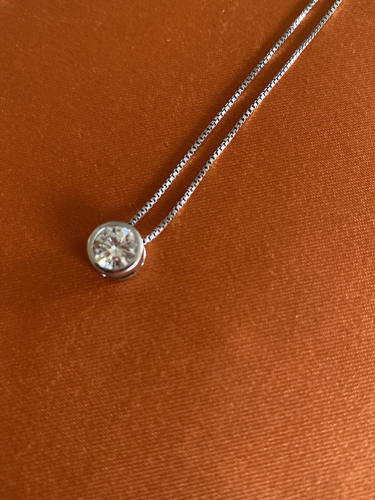 Moissanite Bezel Set Pendant - image 4