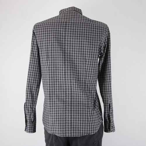 Camicia Zegna Sport Tg L Nera Bianca Plaid Pin Point Twisted Cotone 100% Cotone - Foto 8 di 24