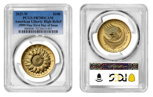 2025 W Gold American Liberty $100 PCGS PR70DCAM First Day Of Issue W/OGP