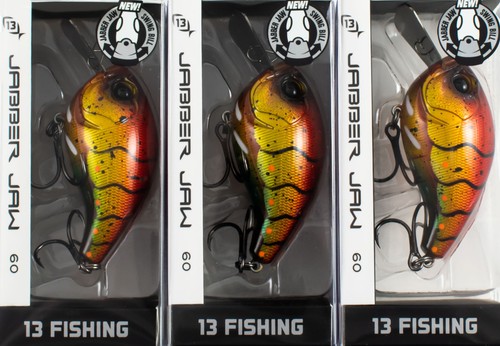 (LOT OF 3) 13 FISHING JABBER JAW 60 9/16OZ JJC60-77 FIRE AND ICE CRAW CN1613