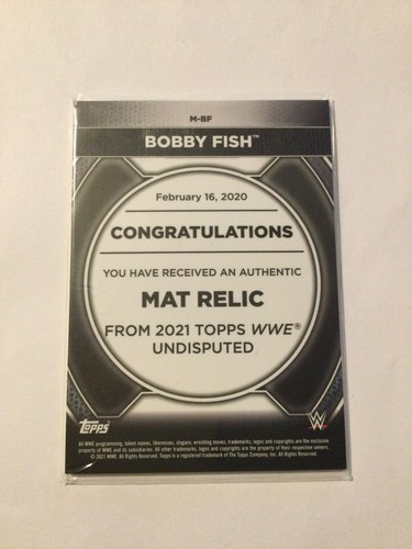 2021 Topps WWE Undisputed Superstar Mat Relics Blue Bobby Fish #10/25 - Picture 2 of 2