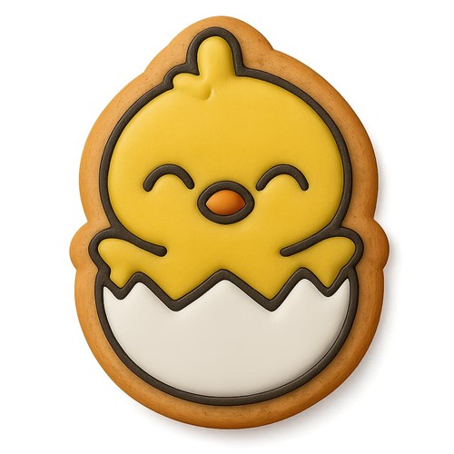 Cortador y sello de galletas Smiling Chibi Chick in Egg - 4x3 - Imagen 5 de 5