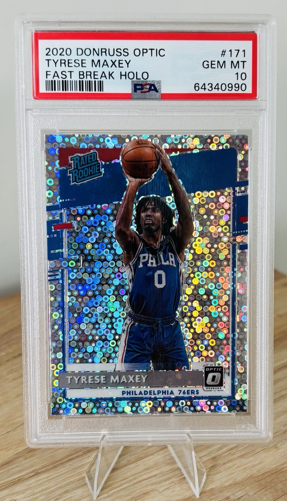 Tyrese Maxey 2020 Optic #171 Fast Break Holo RC PSA 10 Gem Sixers 💎🔥Pop 19!