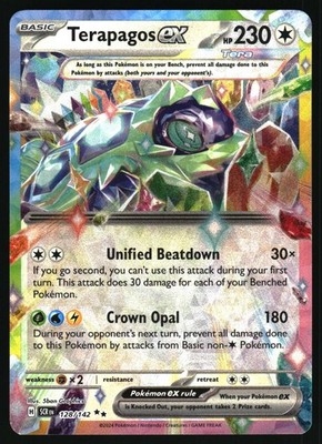 128 142 pokemon card Pokemon Terapagos ex Prize Pack Series Cards 128/142 NM