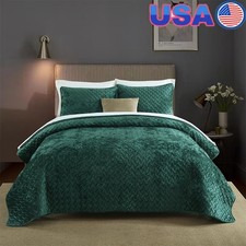 Luxury Velvet Comforter Set All Season Soft Bedding Quilt Pet Friendly New