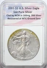 2001 $1 American Silver Eagle NTC - Recovered at WTC Ground Zero - Toned