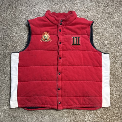 Vintage Polo Ralph Lauren Vest Men’s 4XB Big Red Equestrian Italia Crest Lined - Picture 14 of 14